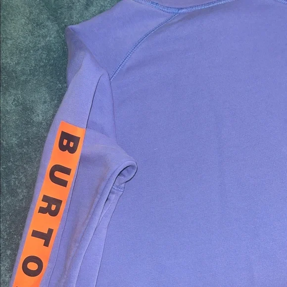 Burton Men's Crewneck Sweater in Blue with Orange Logo - Picture 4 of 4